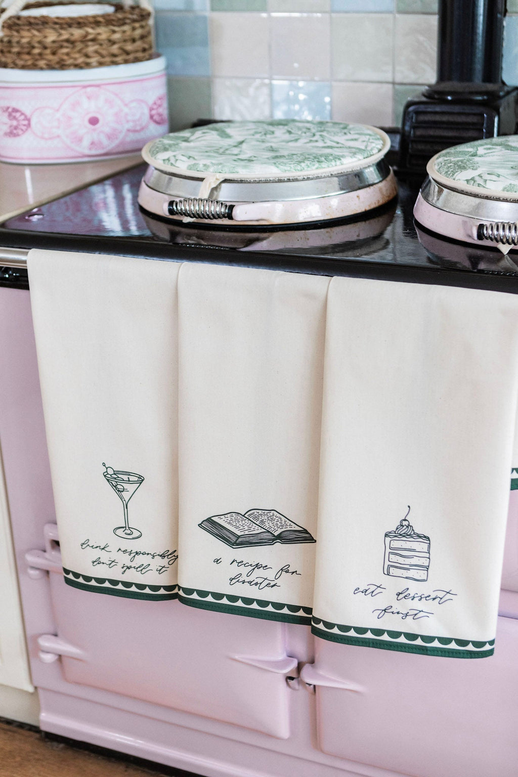 Eat Dessert First Tea Towel