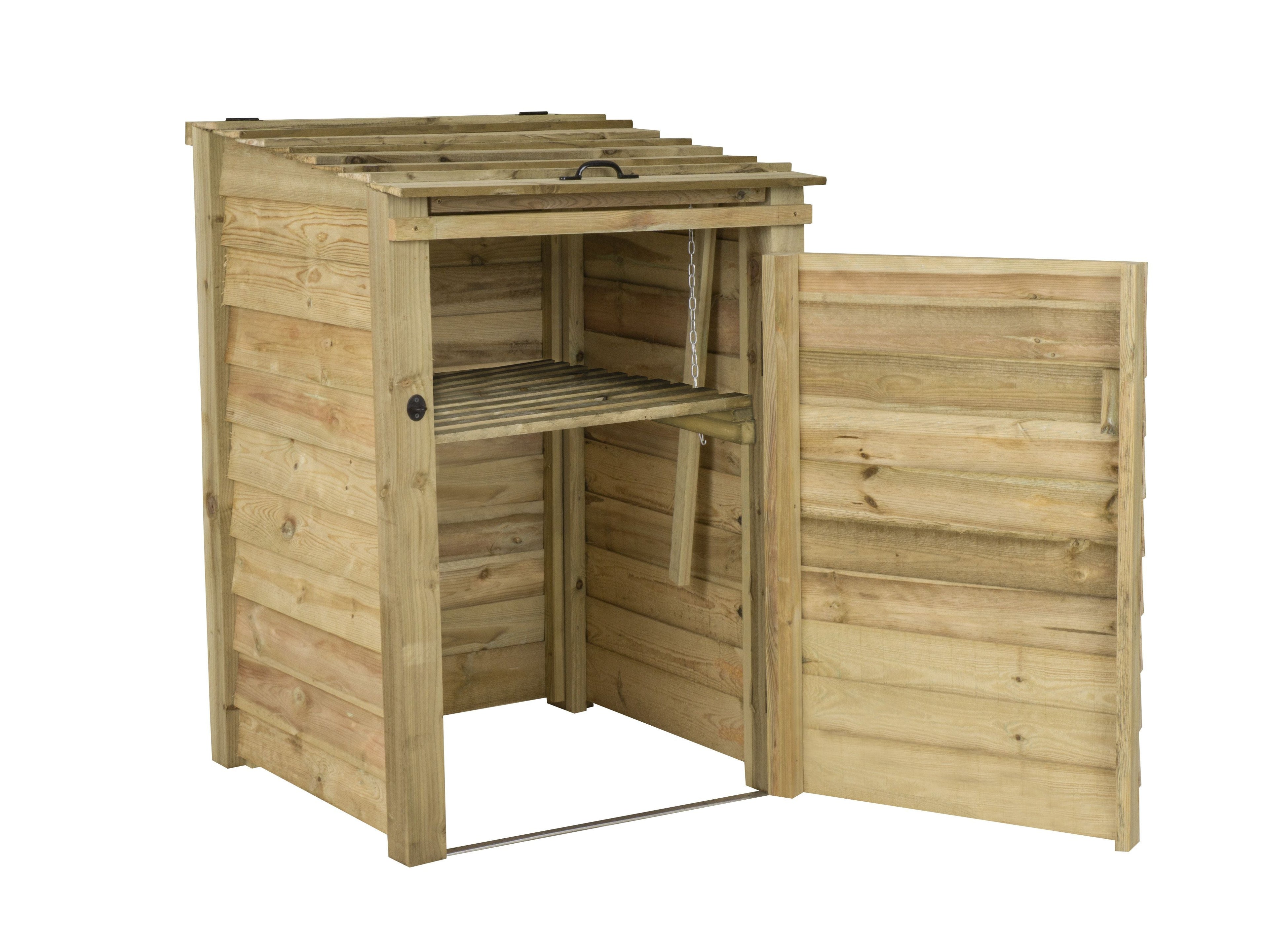 Wooden Wheelie Bin Store, Natural Finish