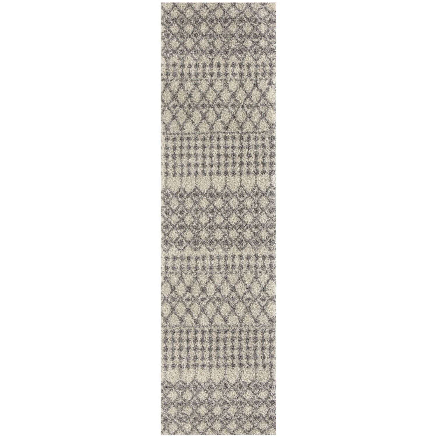 Moroccan Ivory Grey Shaggy Rug | 1000