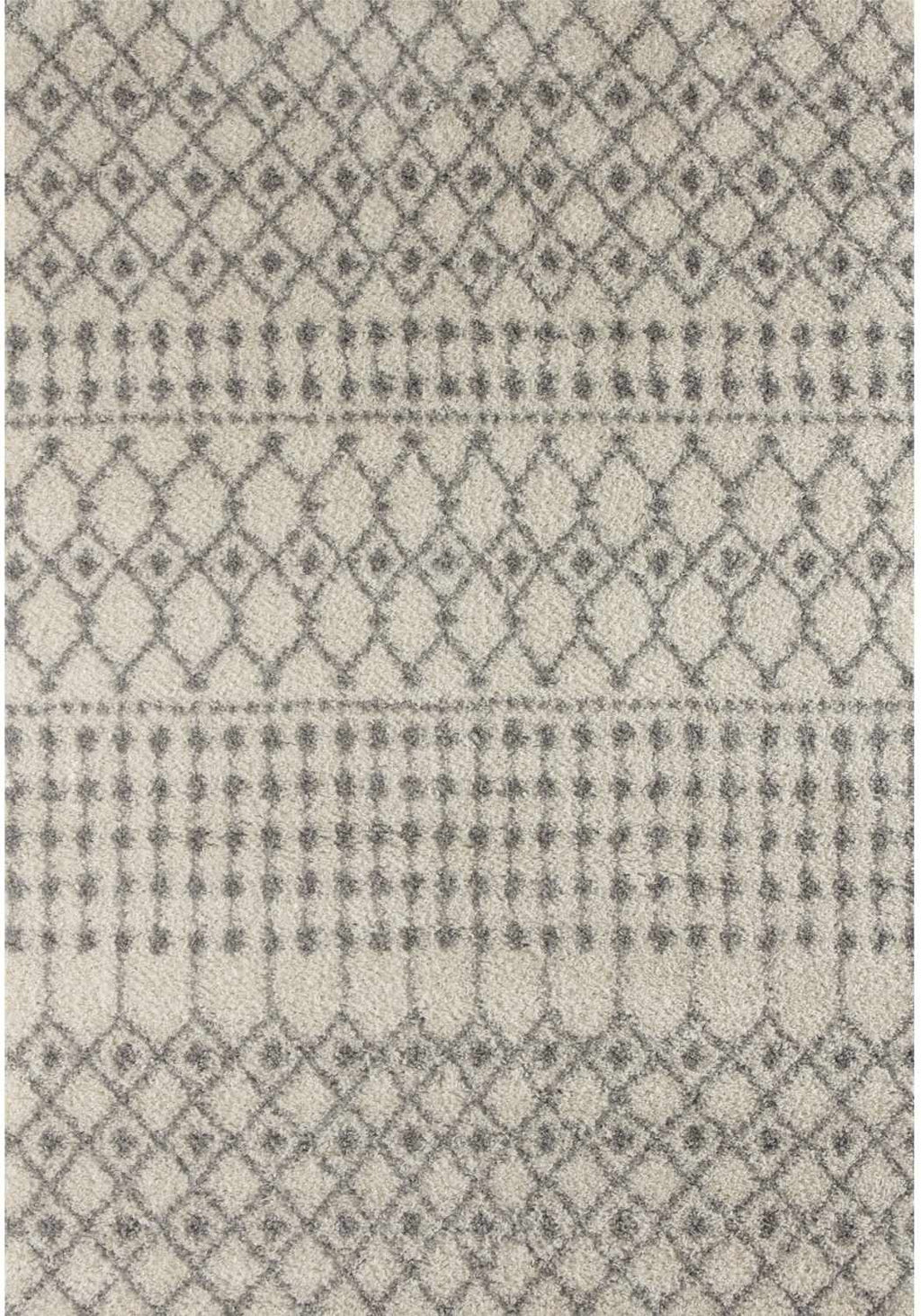 Moroccan Ivory Grey Shaggy Rug | 1000