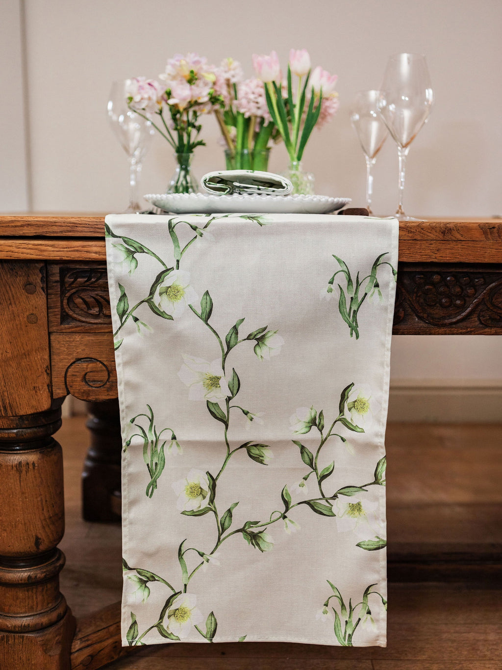 Snowdrop and Hellebore Table Runner