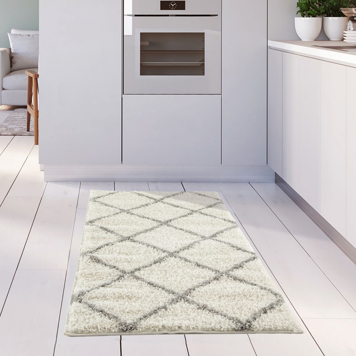 Moroccan Ivory Shaggy Rug | 500