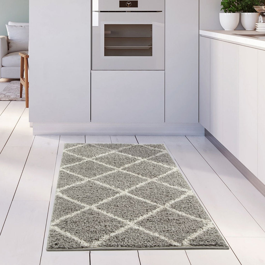 Moroccan Grey Shaggy Rug | 510