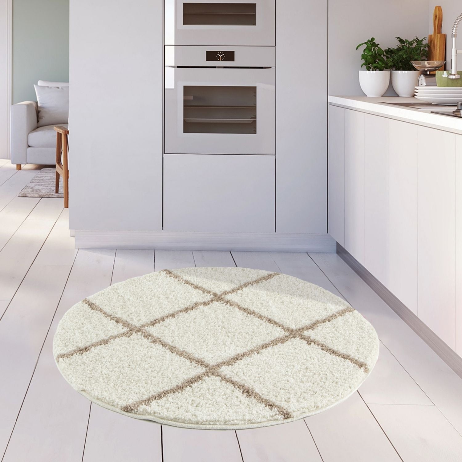 Moroccan Ivory Shaggy Rug | 530