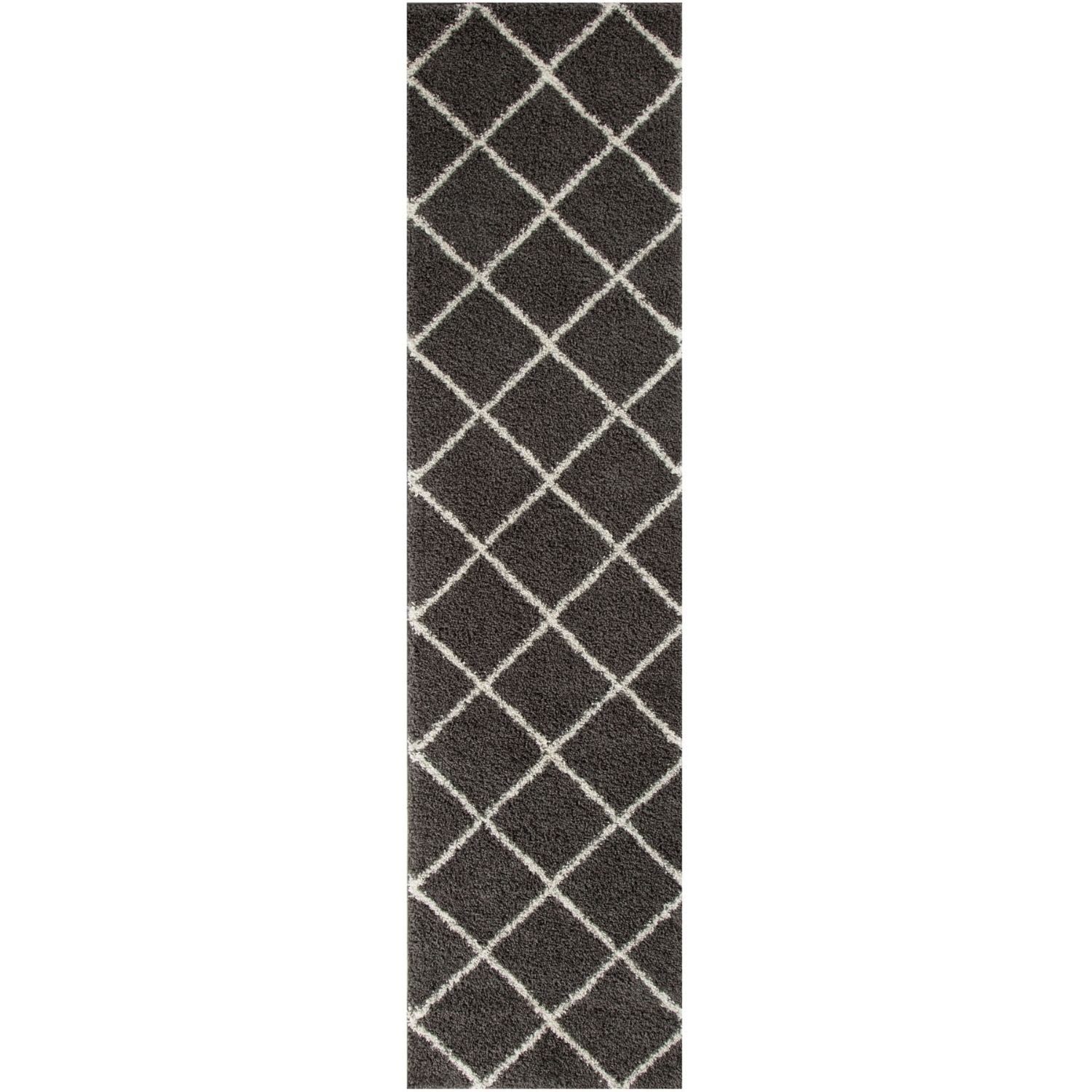 Moroccan Dark Grey Shaggy Rug | 540