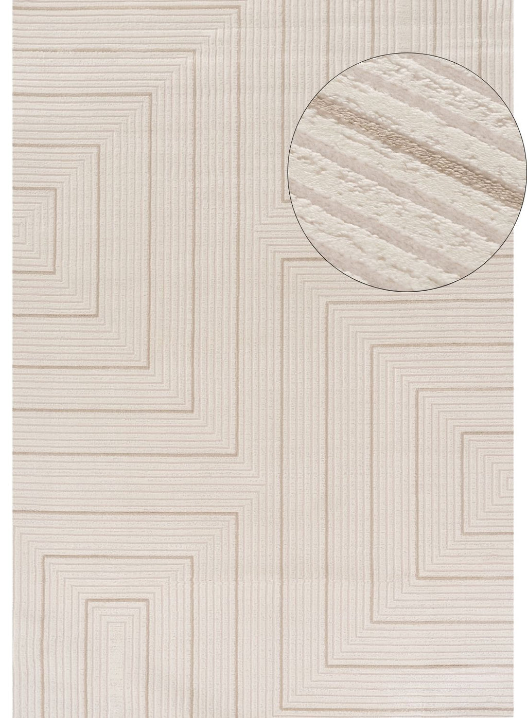Carmel Cream-Beige Geometric Rug | 6040