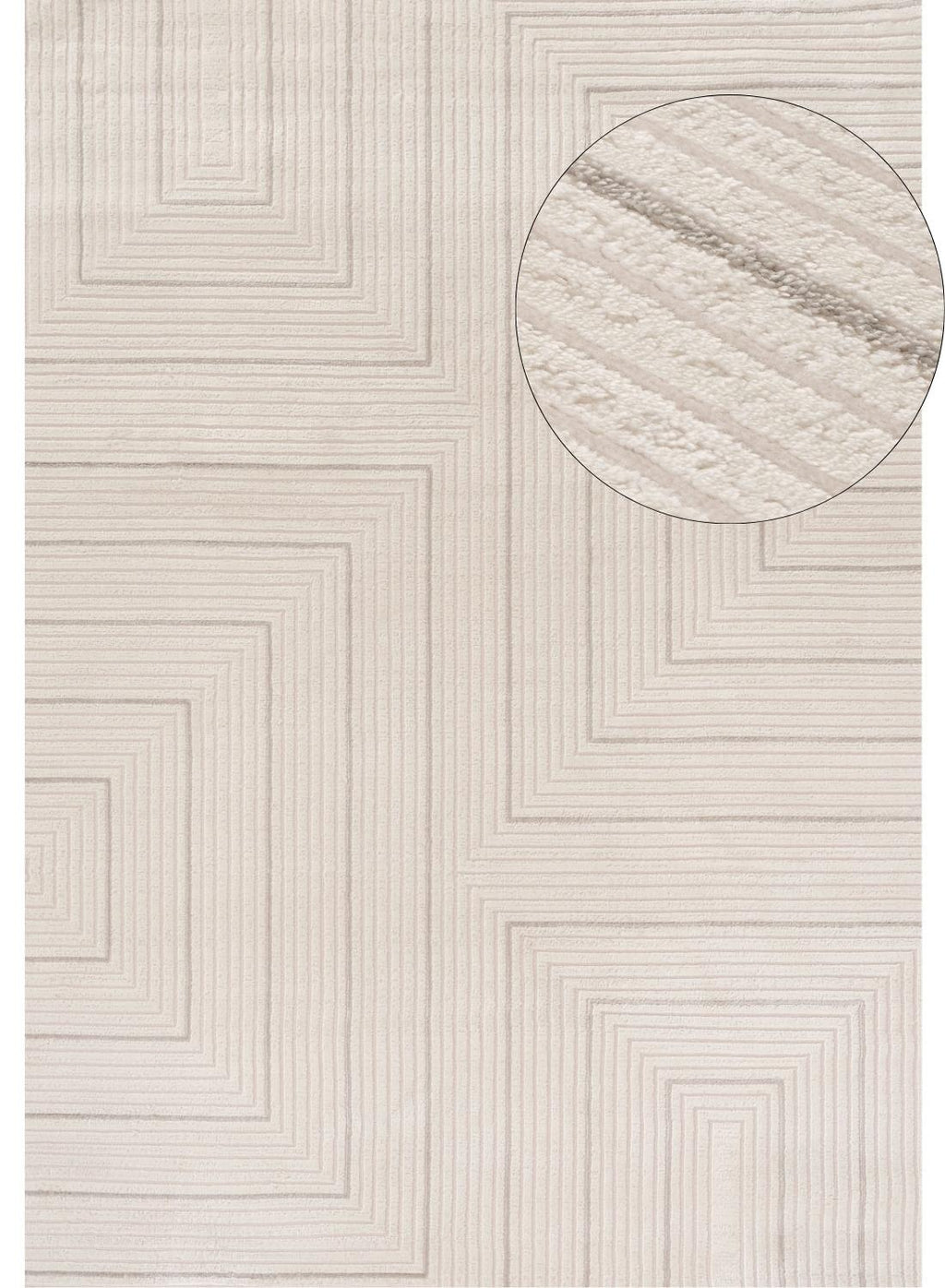 Carmel Cream-Grey Geometric Rug | 6040