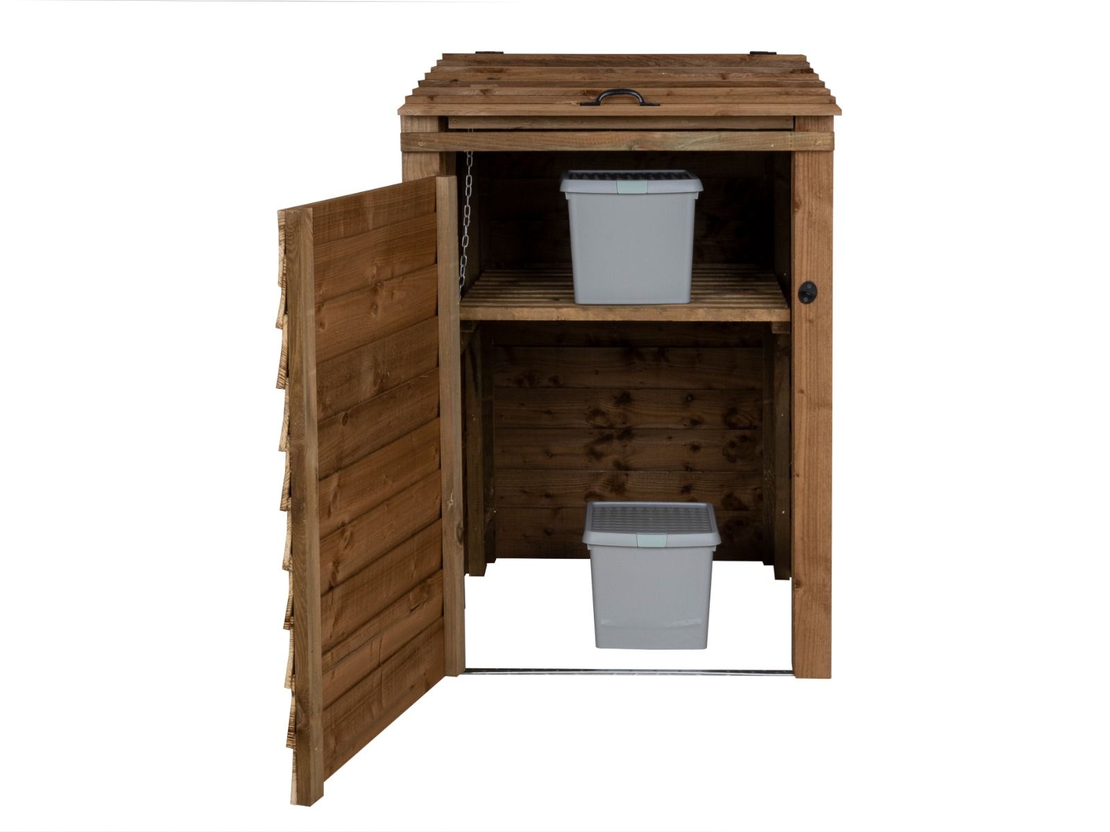 Wooden Wheelie Bin Store, Brown Finish
