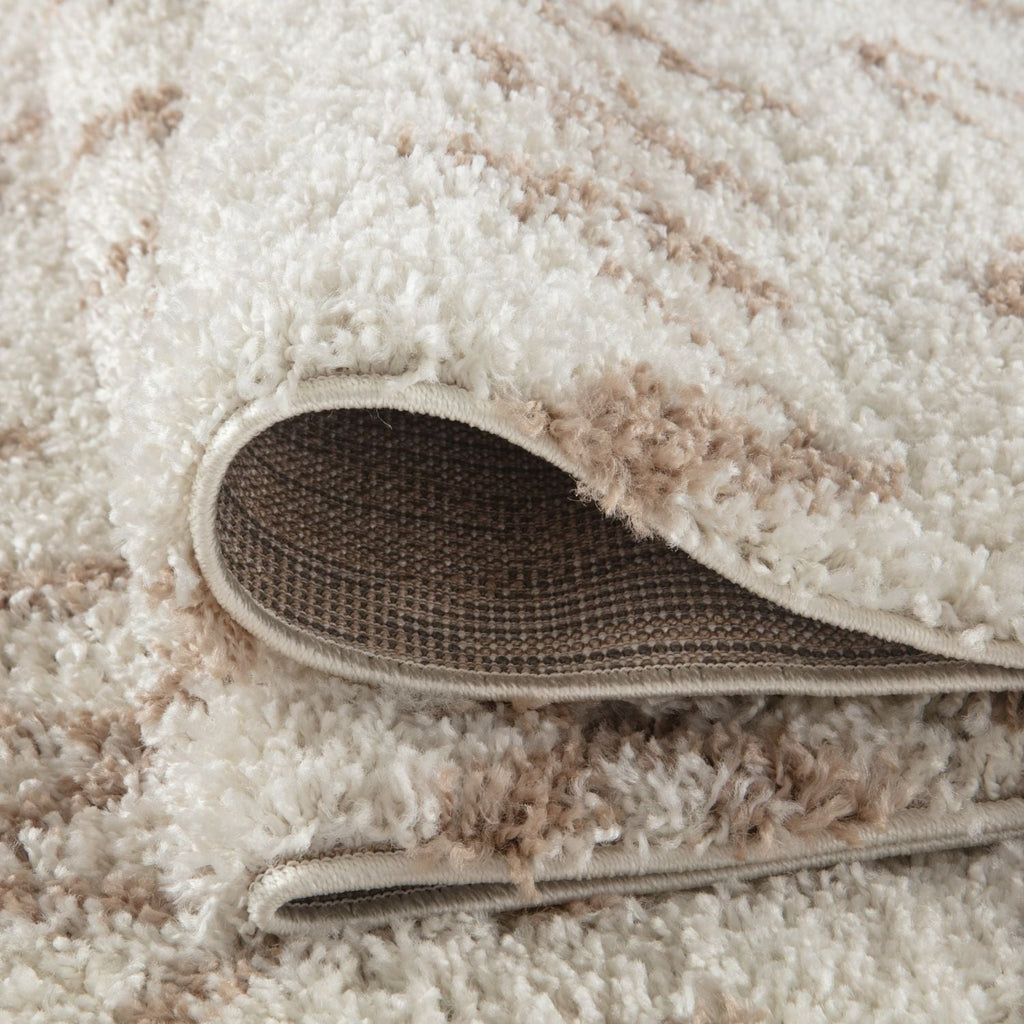 Moroccan Ivory Beige Shaggy Rug | 830
