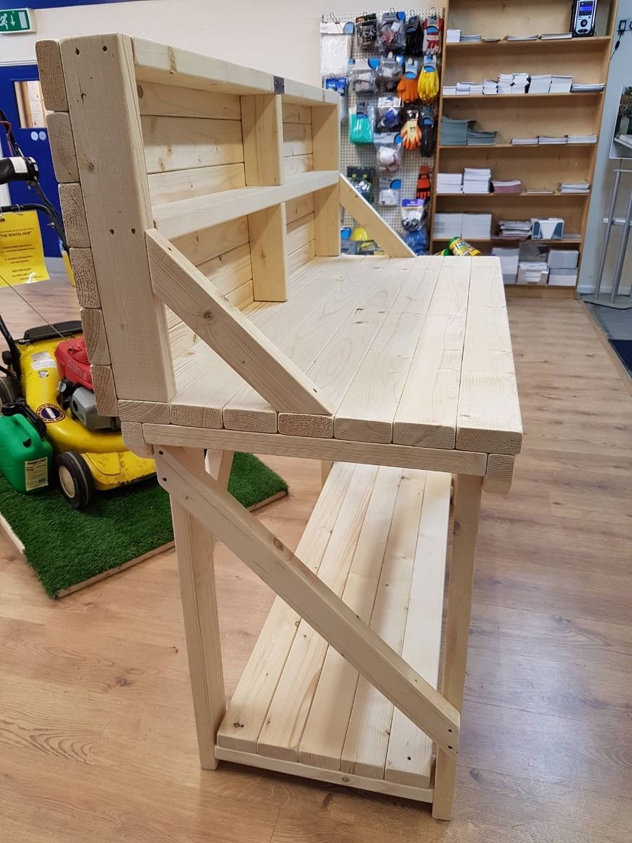 Acorn Wooden Workbench With Back Panel