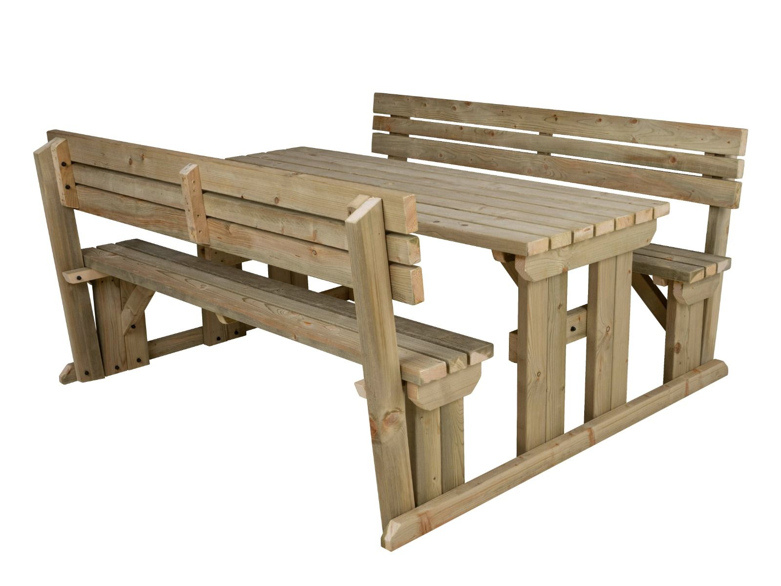 Alders Picnic Table Benches Set With Backrest