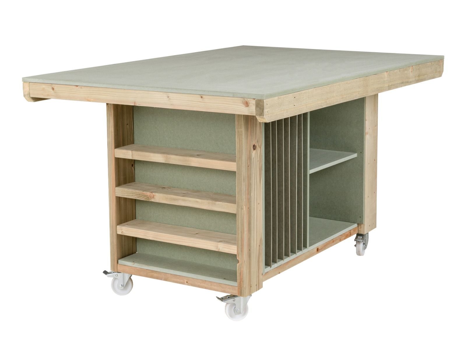 Art/craft table, project workbench with storage V.3.