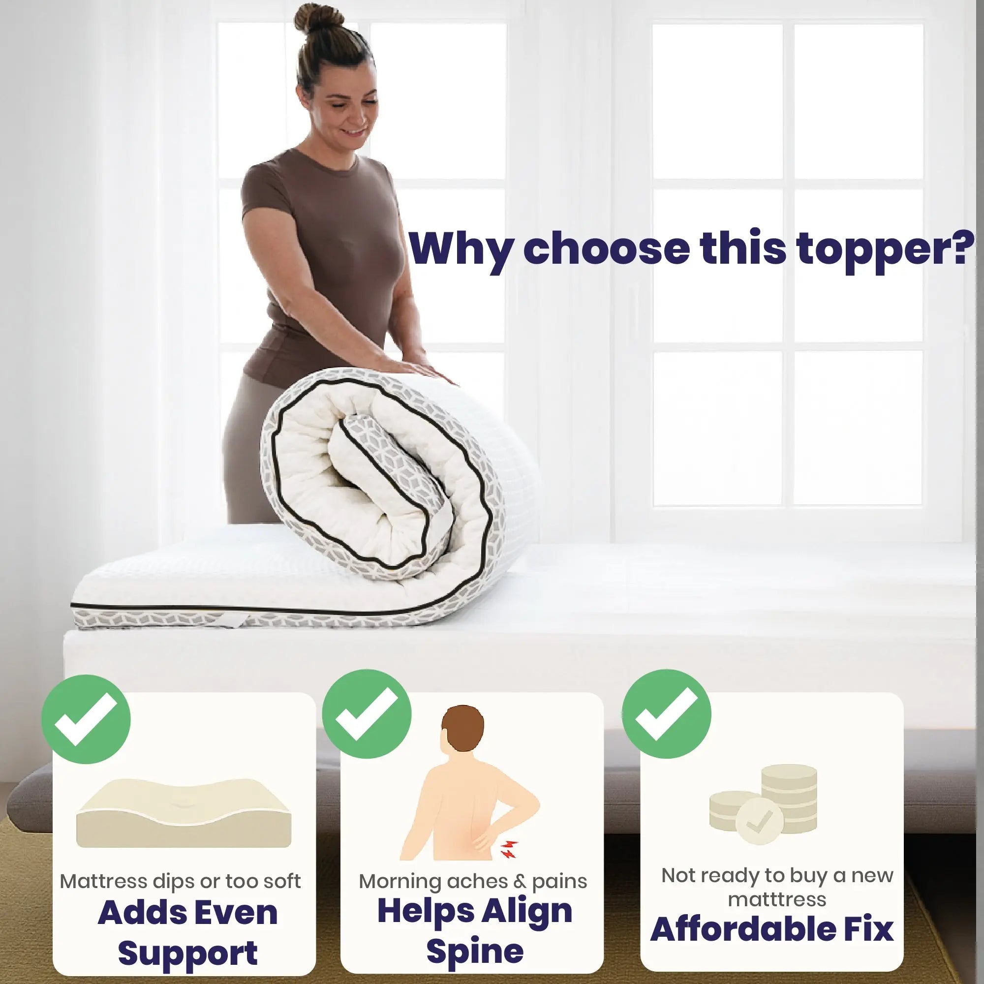 Brightr®  Titan 2 in 1 Mattress Firm Mattress Topper  - Medium/Firm