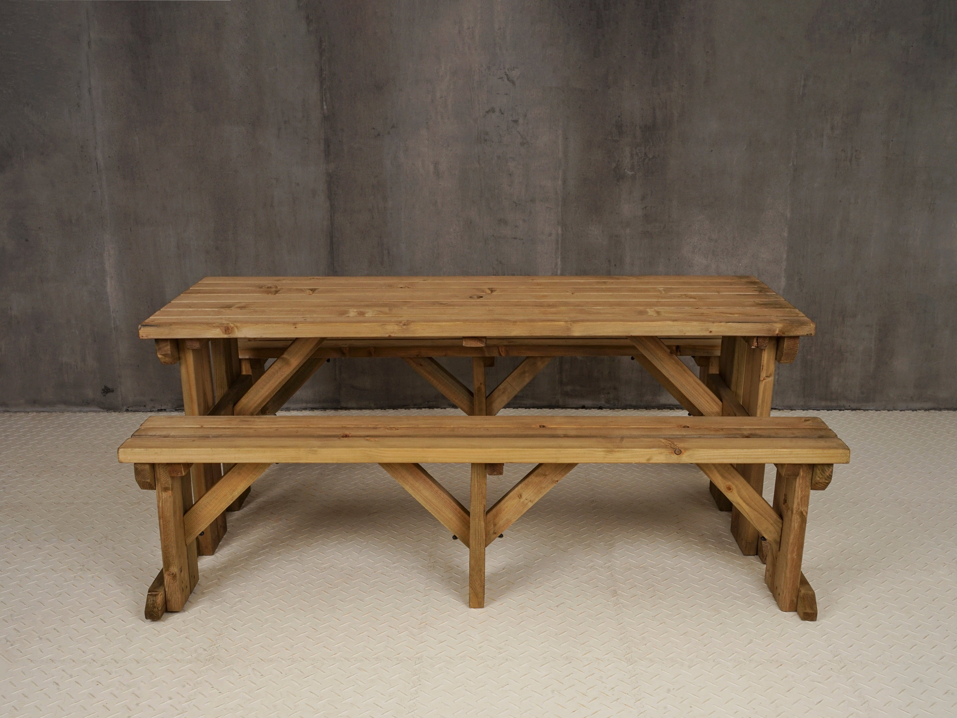 Aspen Picnic Table and Benches Set - Rustic Finish