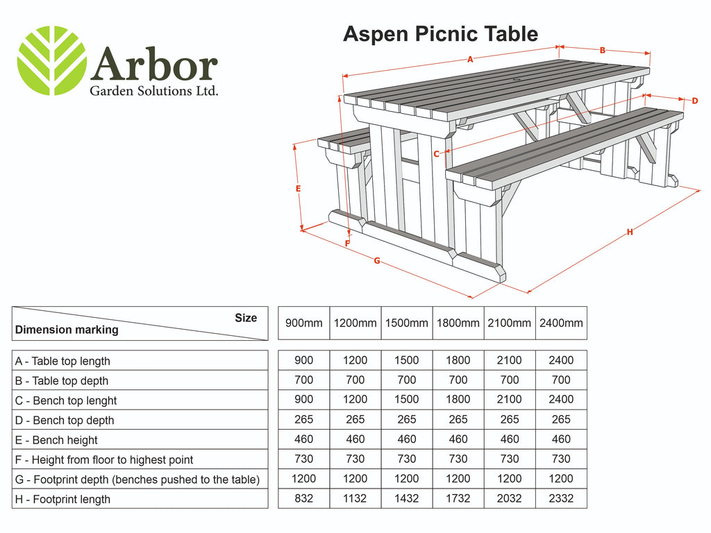 Aspen Picnic Table and Benches Set - Rustic Finish