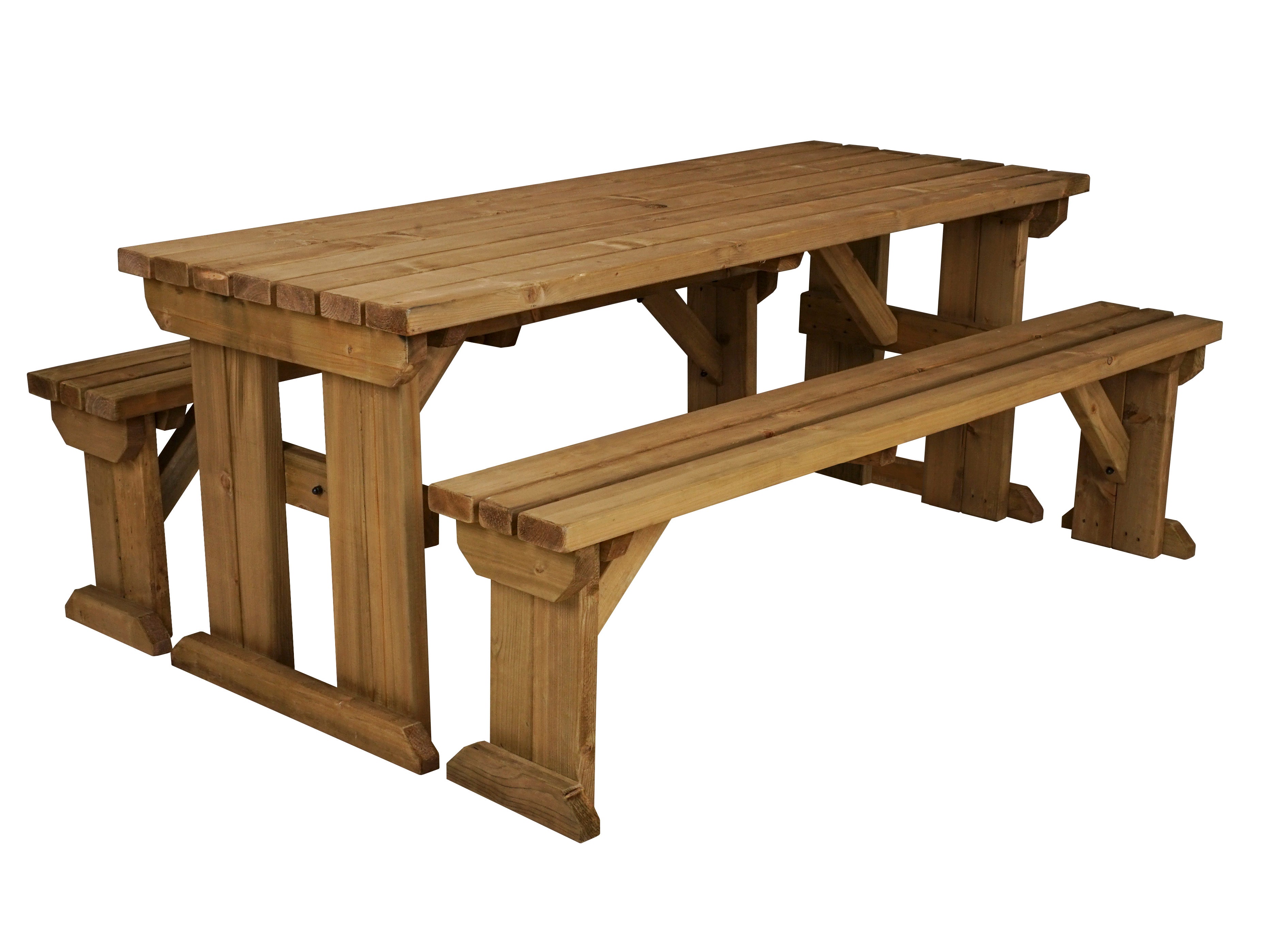 Aspen Picnic Table and Benches Set - Rustic Finish