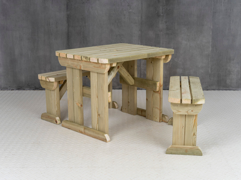 Aspen Rounded Picnic Table and Benches Set