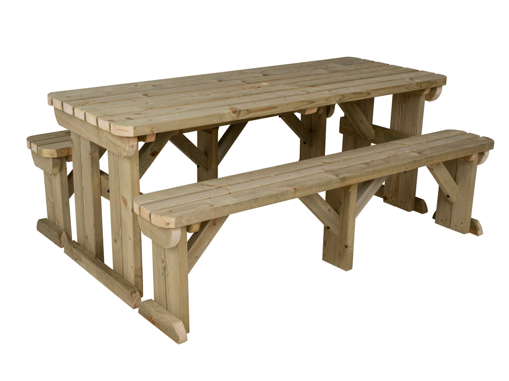 Aspen Rounded Picnic Table and Benches Set
