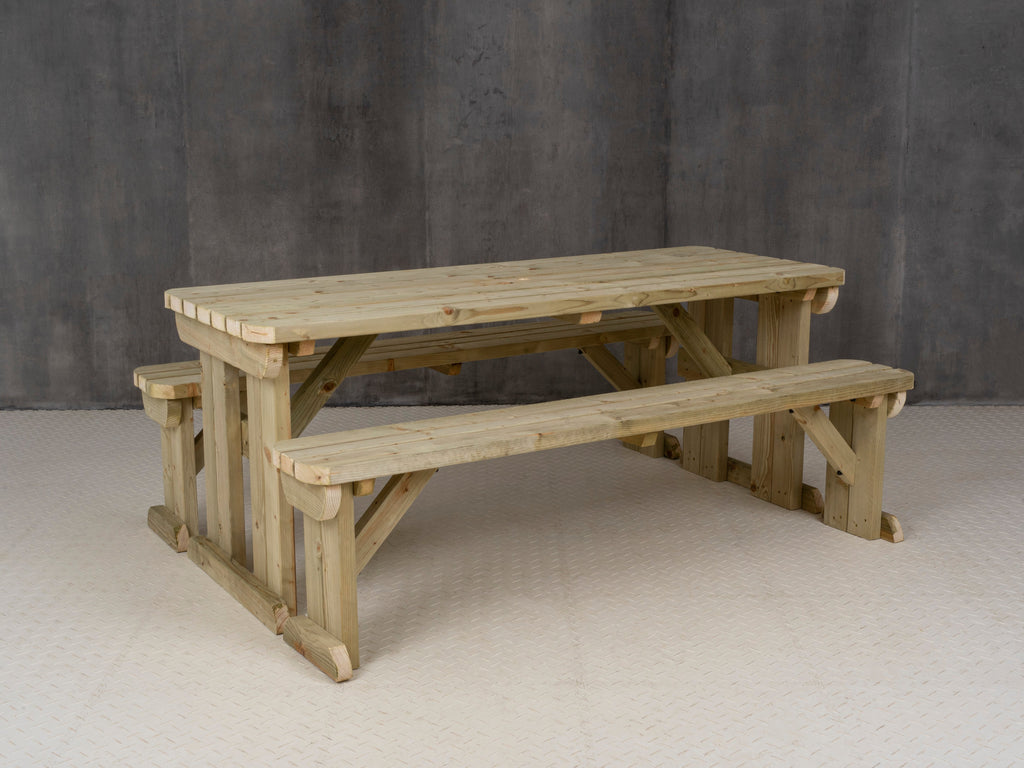 Aspen Rounded Picnic Table and Benches Set