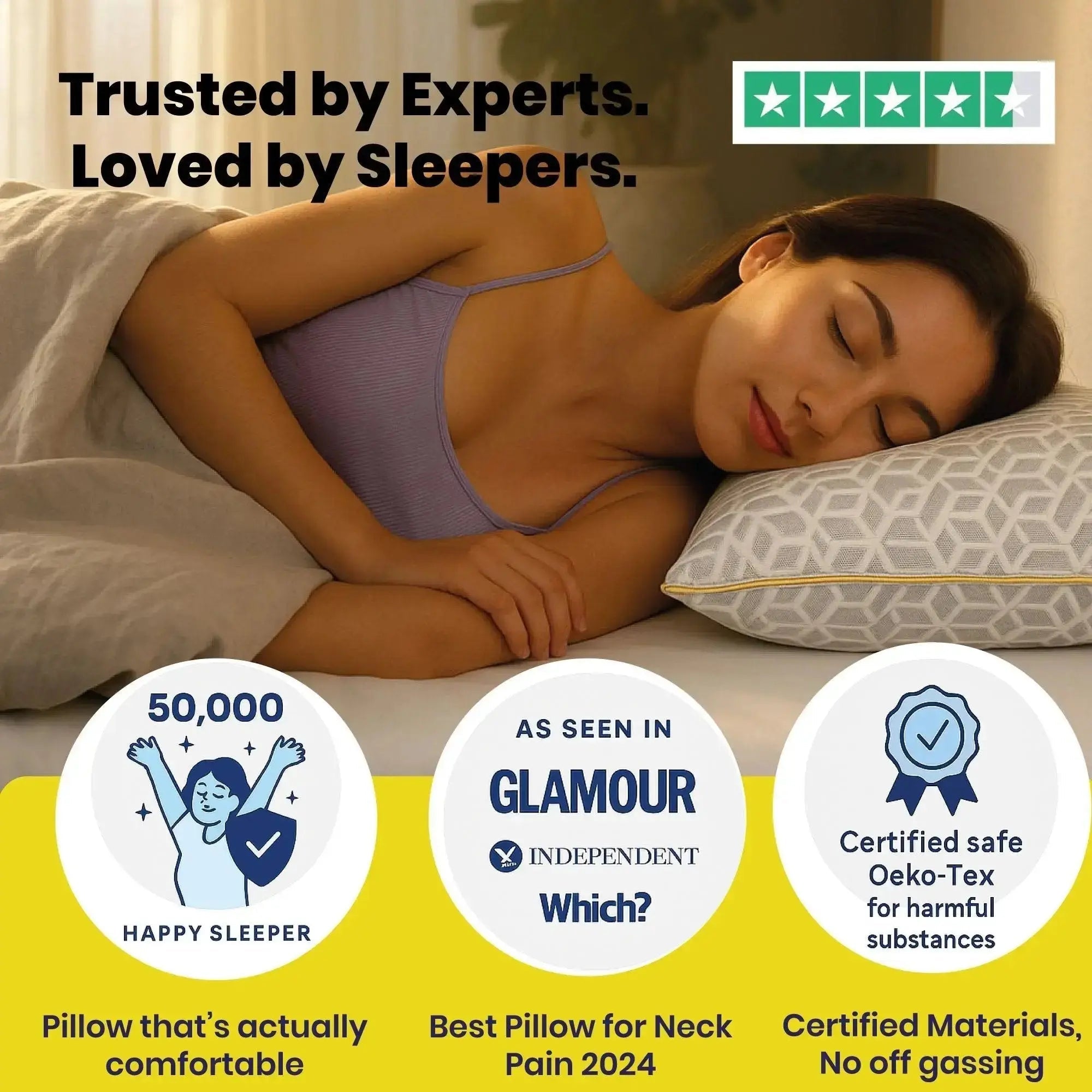 Brightr® Luna Adjustable Memory Foam pillow for neck & shoulder pains