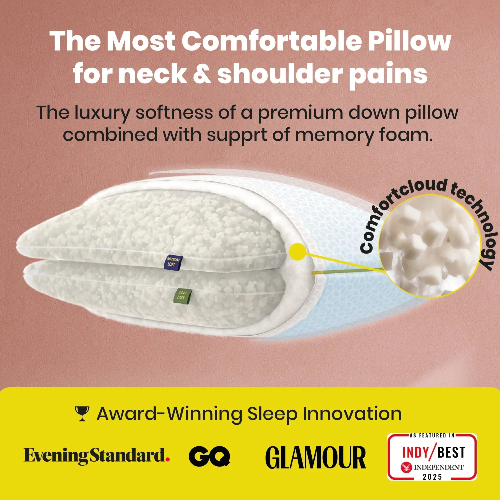 Brightr® Stella Hybrid Adjustable Pillow bundle