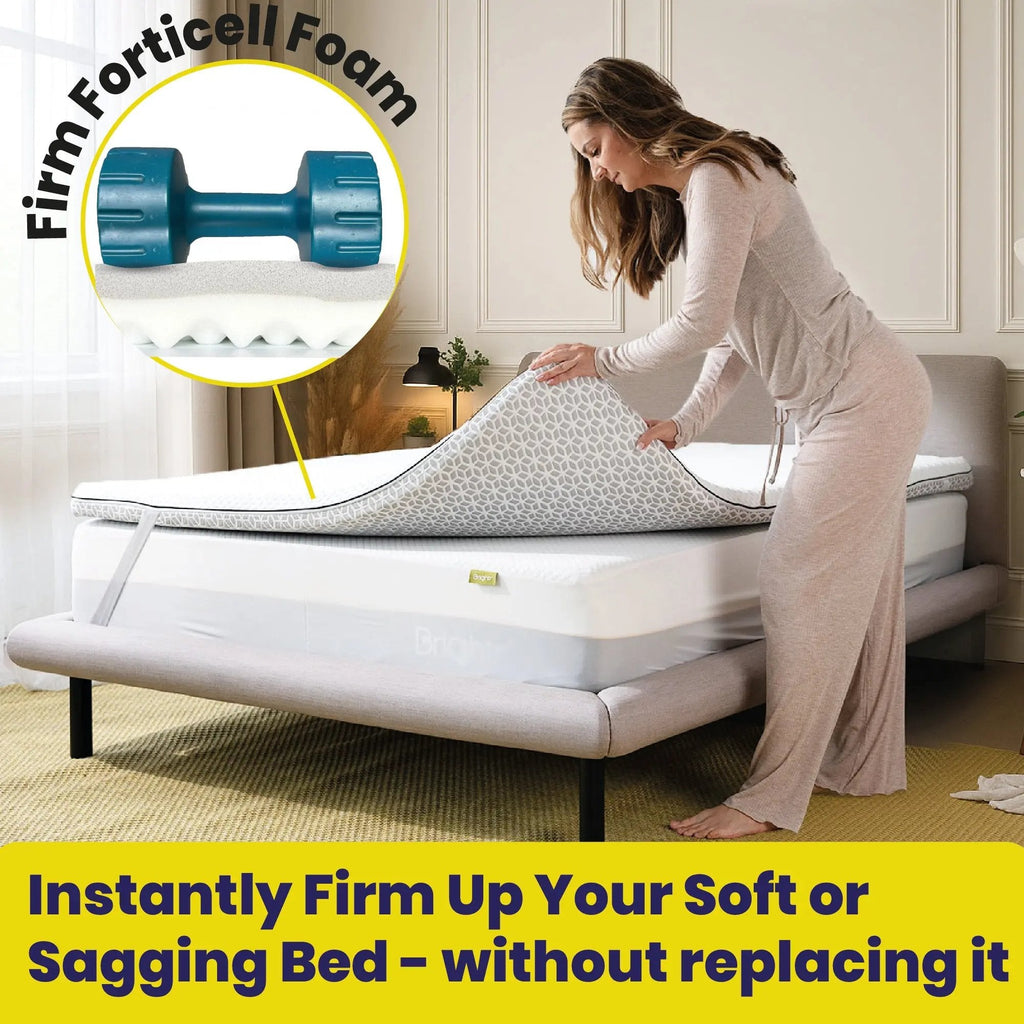 Brightr®  Titan Deluxe 2 in 1 Best Extra Firm Mattress Topper  - Firm/Extra Firm
