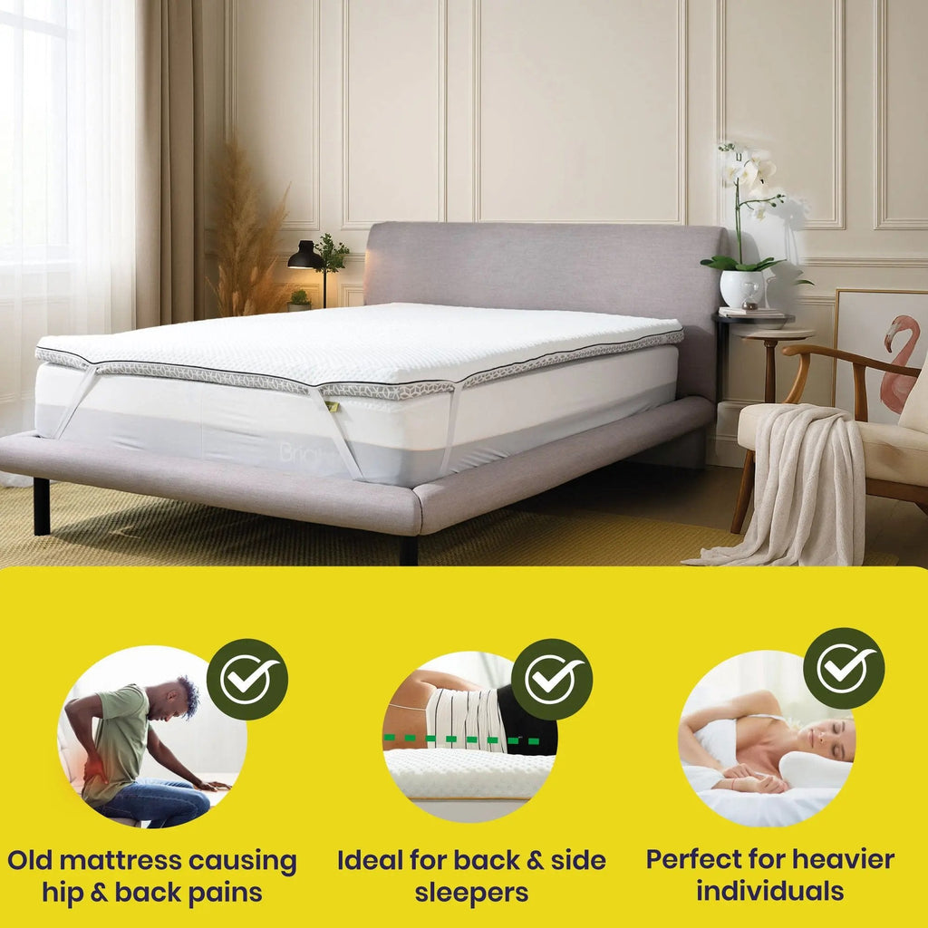 Brightr®  Titan Deluxe 2 in 1 Best Extra Firm Mattress Topper  - Firm/Extra Firm