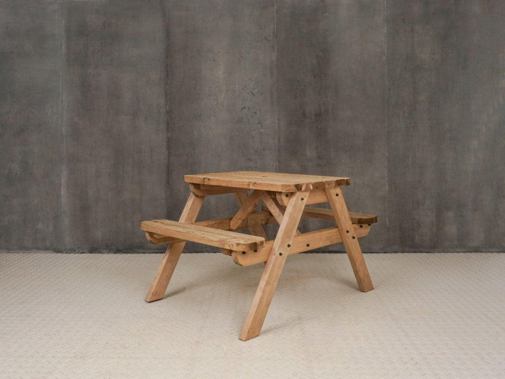 Classic Rounded Pub Style Picnic Bench and Table - Rustic Finish