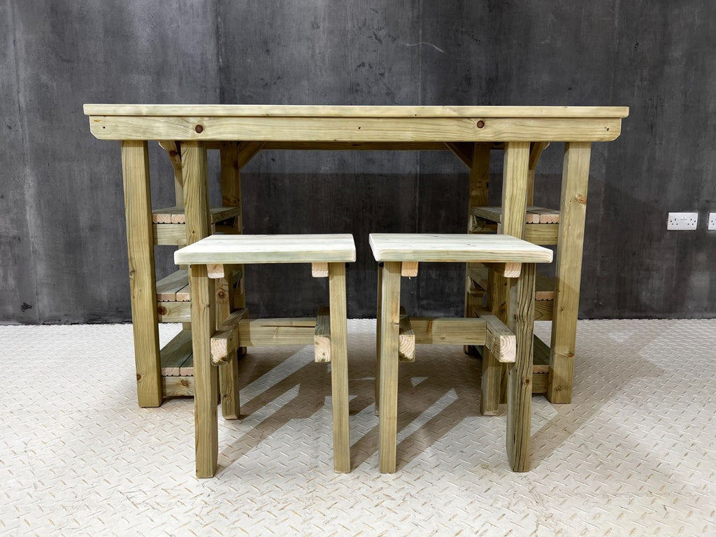 Garden potting table, multi purpose workbench (150cm + 2x chairs)