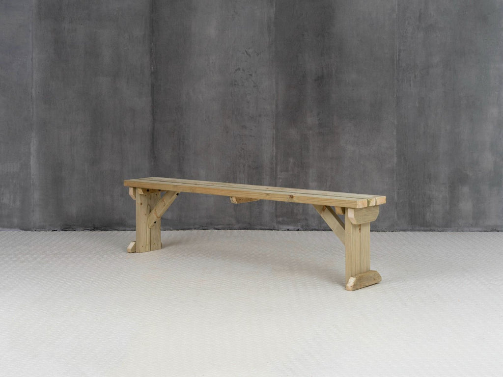 Hollies Wooden Garden Bench, Outdoor Fence Seat