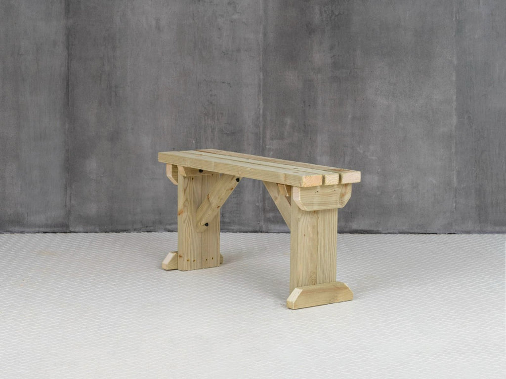 Hollies Wooden Garden Bench, Outdoor Fence Seat