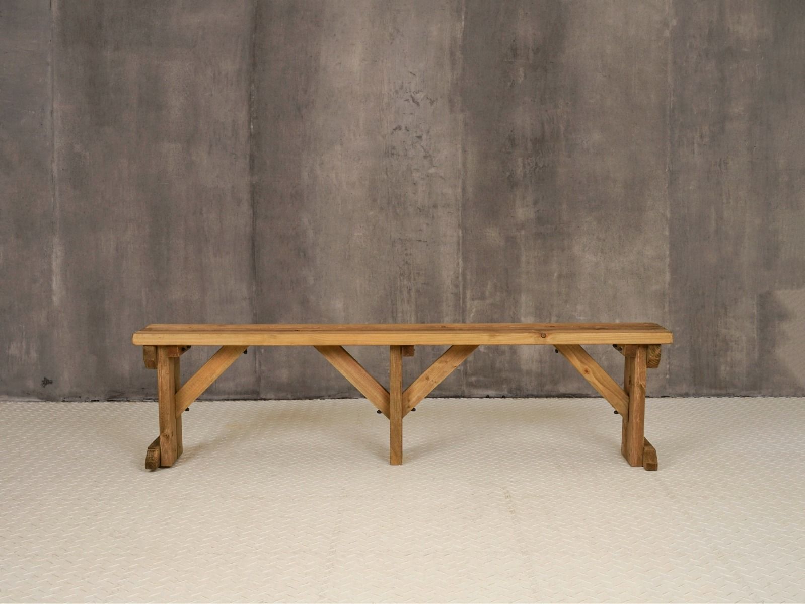 Hollies Wooden Garden Bench, Outdoor Fence Seat - Rustic Finish