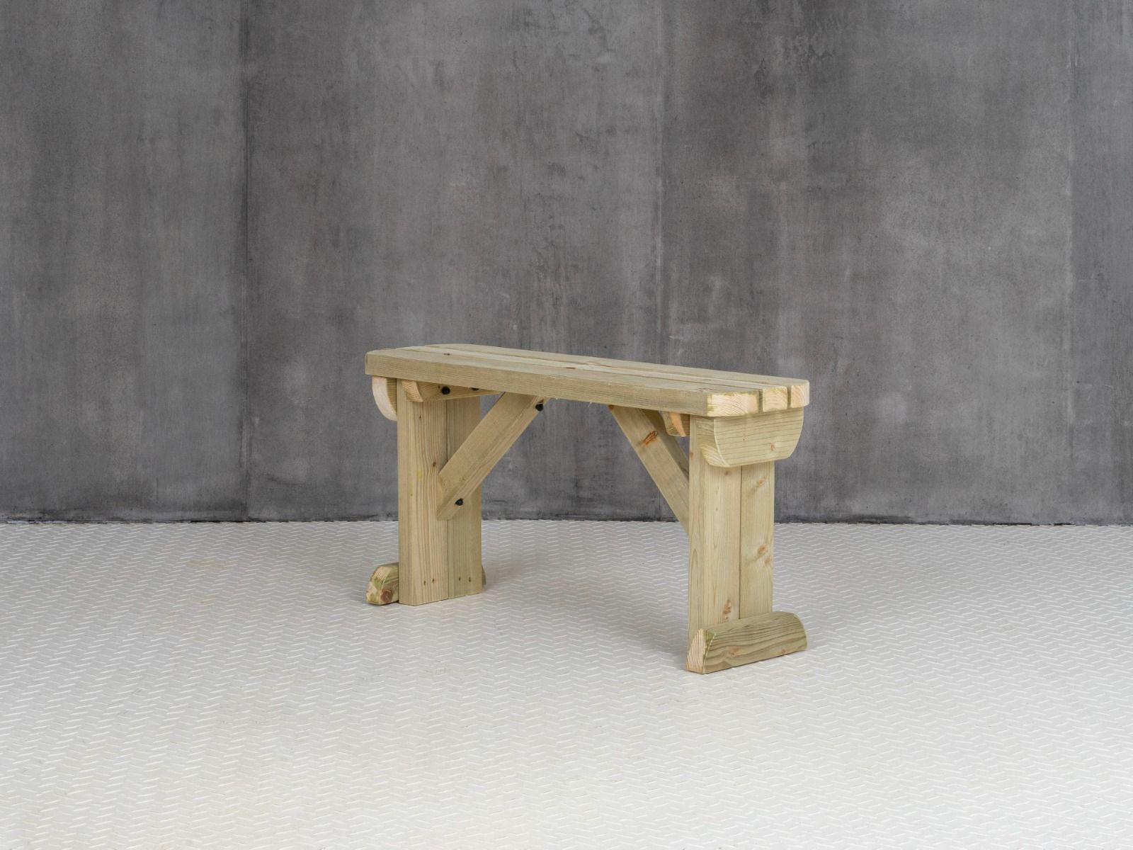 Hollies Wooden Garden Rounded Bench, Outdoor Fence Seat