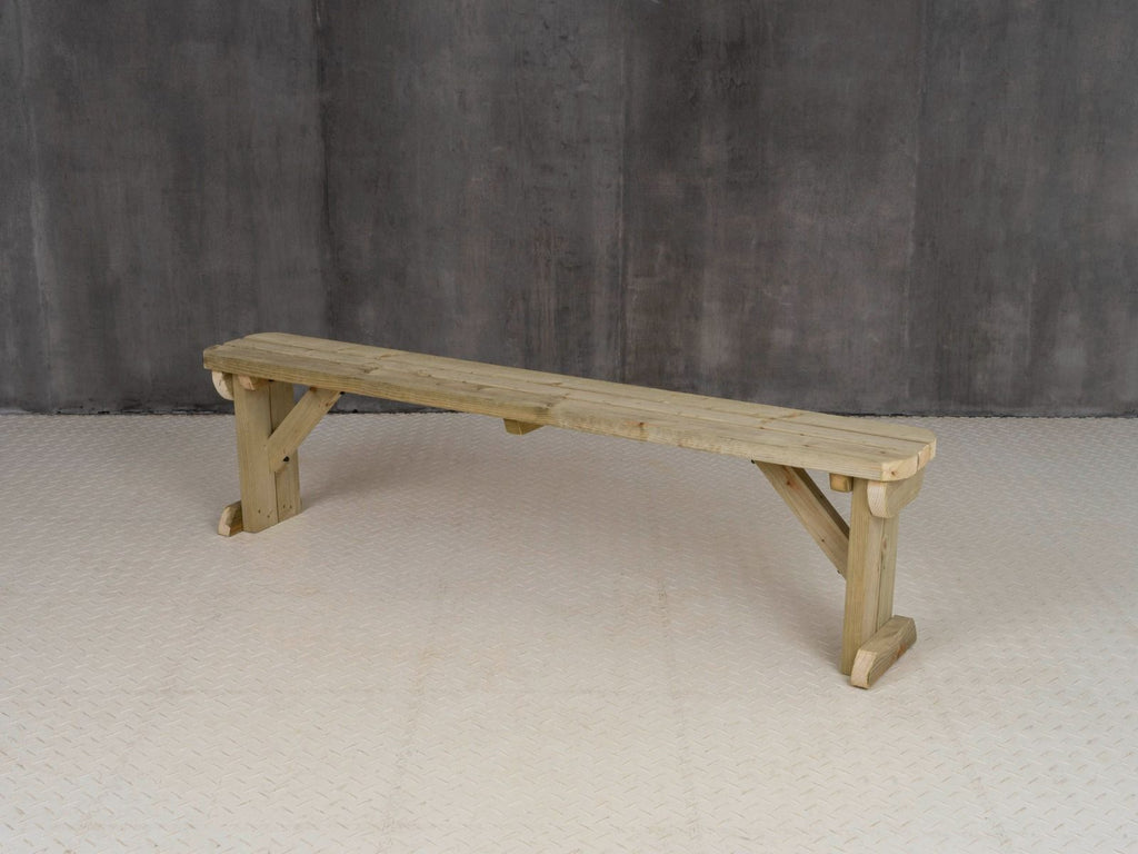 Hollies Wooden Garden Rounded Bench, Outdoor Fence Seat