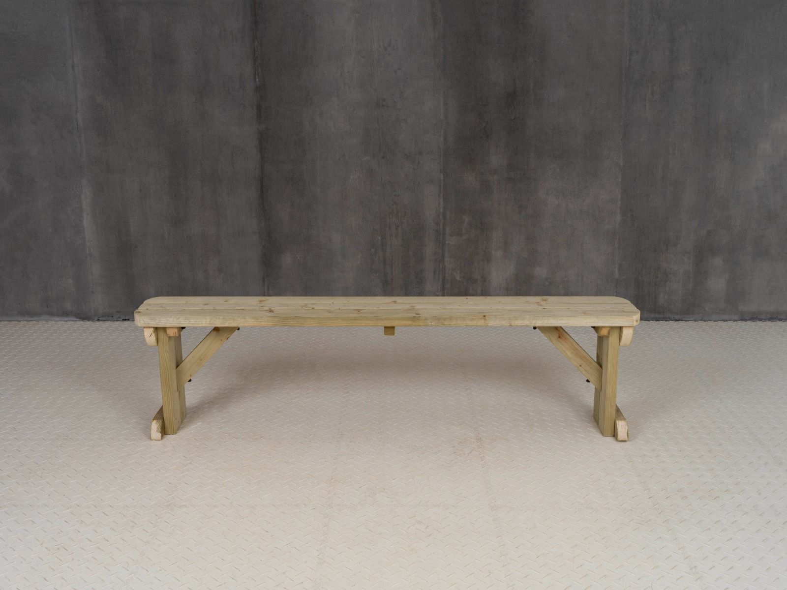 Hollies Wooden Garden Rounded Bench, Outdoor Fence Seat
