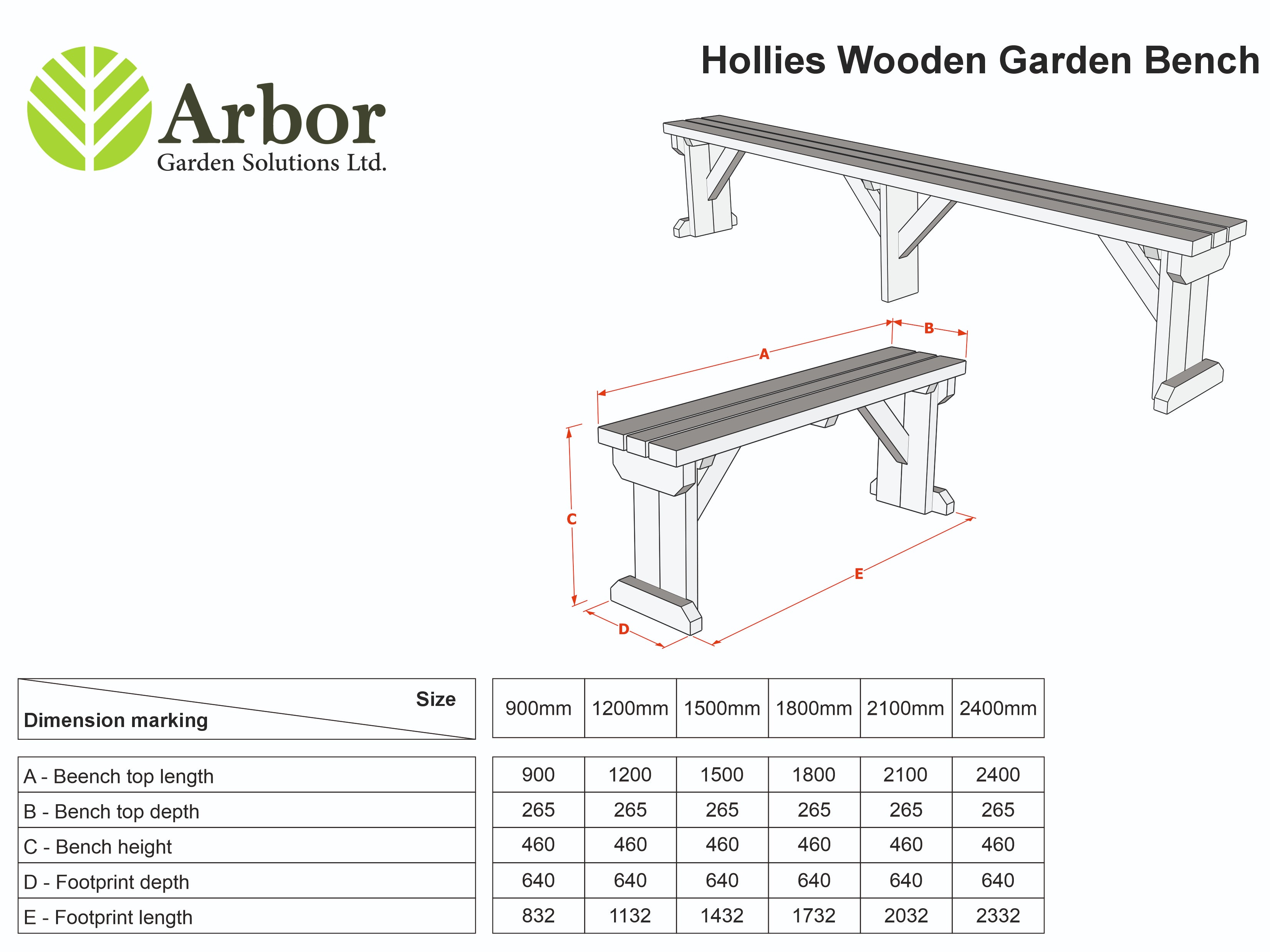 Hollies Wooden Garden Rounded Bench, Outdoor Fence Seat - Rustic Finish