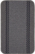 Washable Bordered Dark Grey Rug | 116D