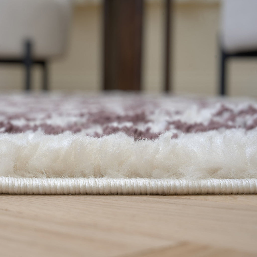 Moodi Shaggy Purple Mosscheck Rug