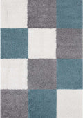 Myshaggy Geometric Duck Egg Blue Rug