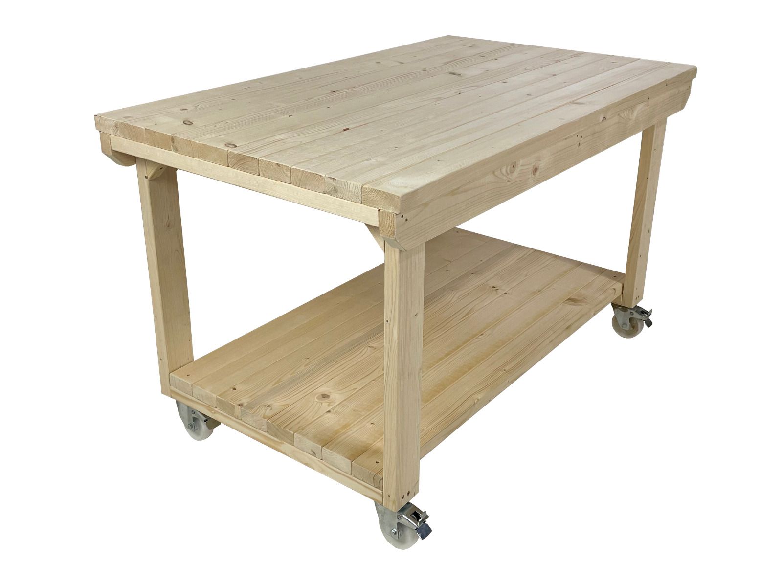 Rotem Wooden Kiln-Dry Workbench Depth-3ft With Wheels