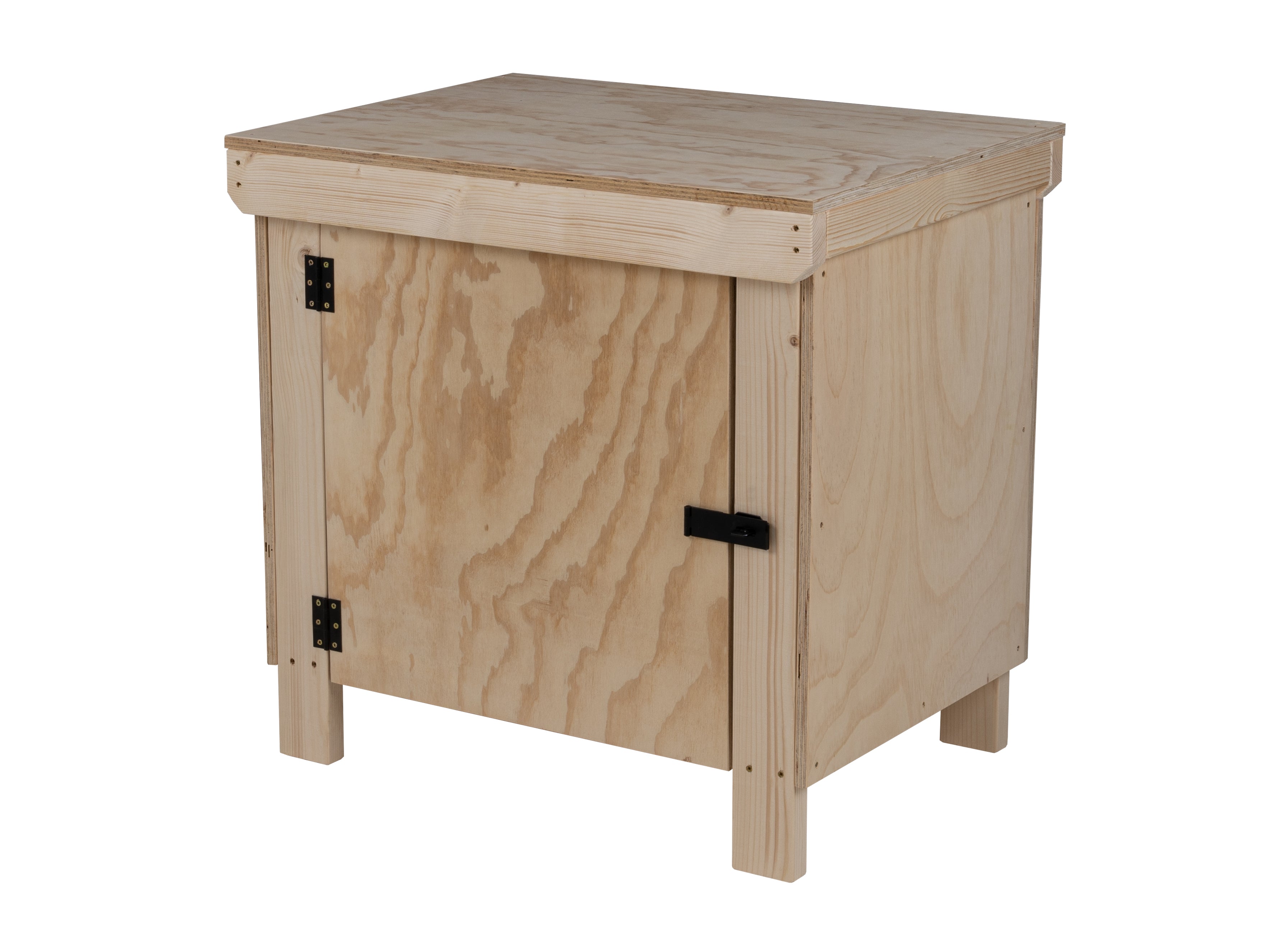 Wooden Plywood Top Workbench With Lockable Cupboard (V.9) Double Shelf