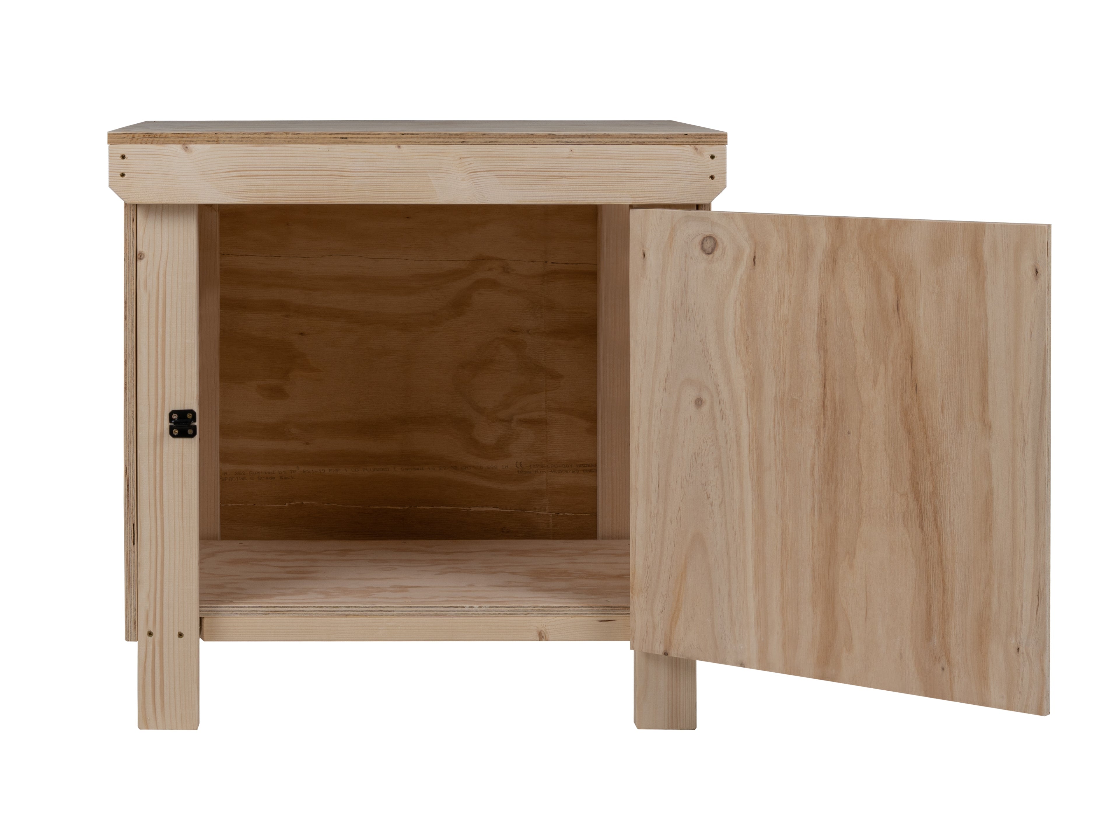 Wooden Plywood Top Workbench With Lockable Cupboard (V.9)