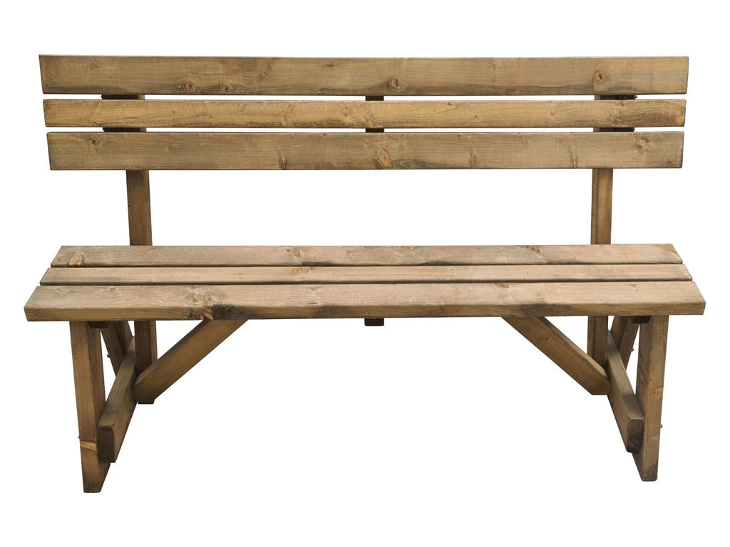 Victoria Garden Fence Bench with Backrest - Rustic Finish