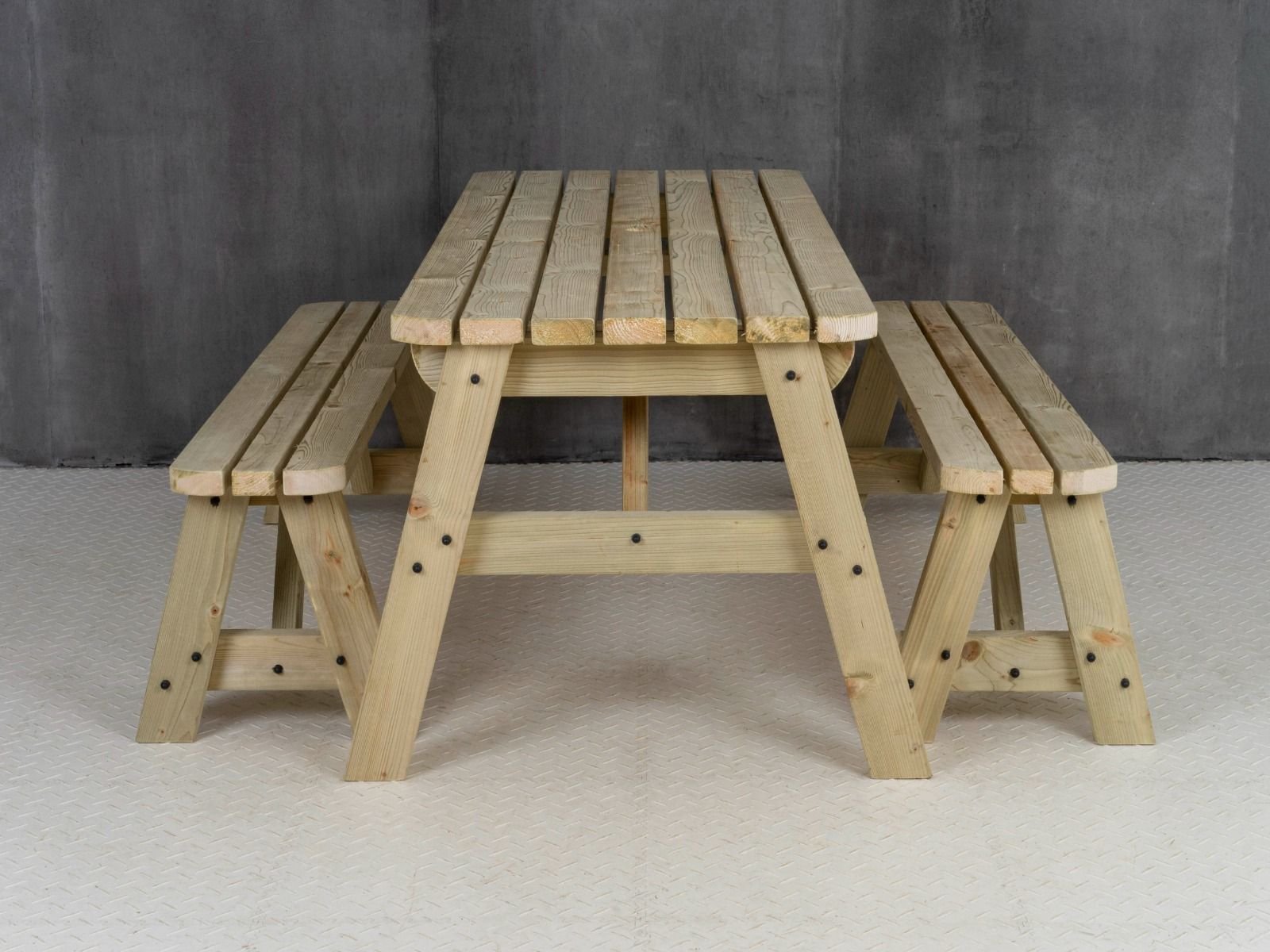 Victoria Rounded Space Saving Picnic Table and Benches Set