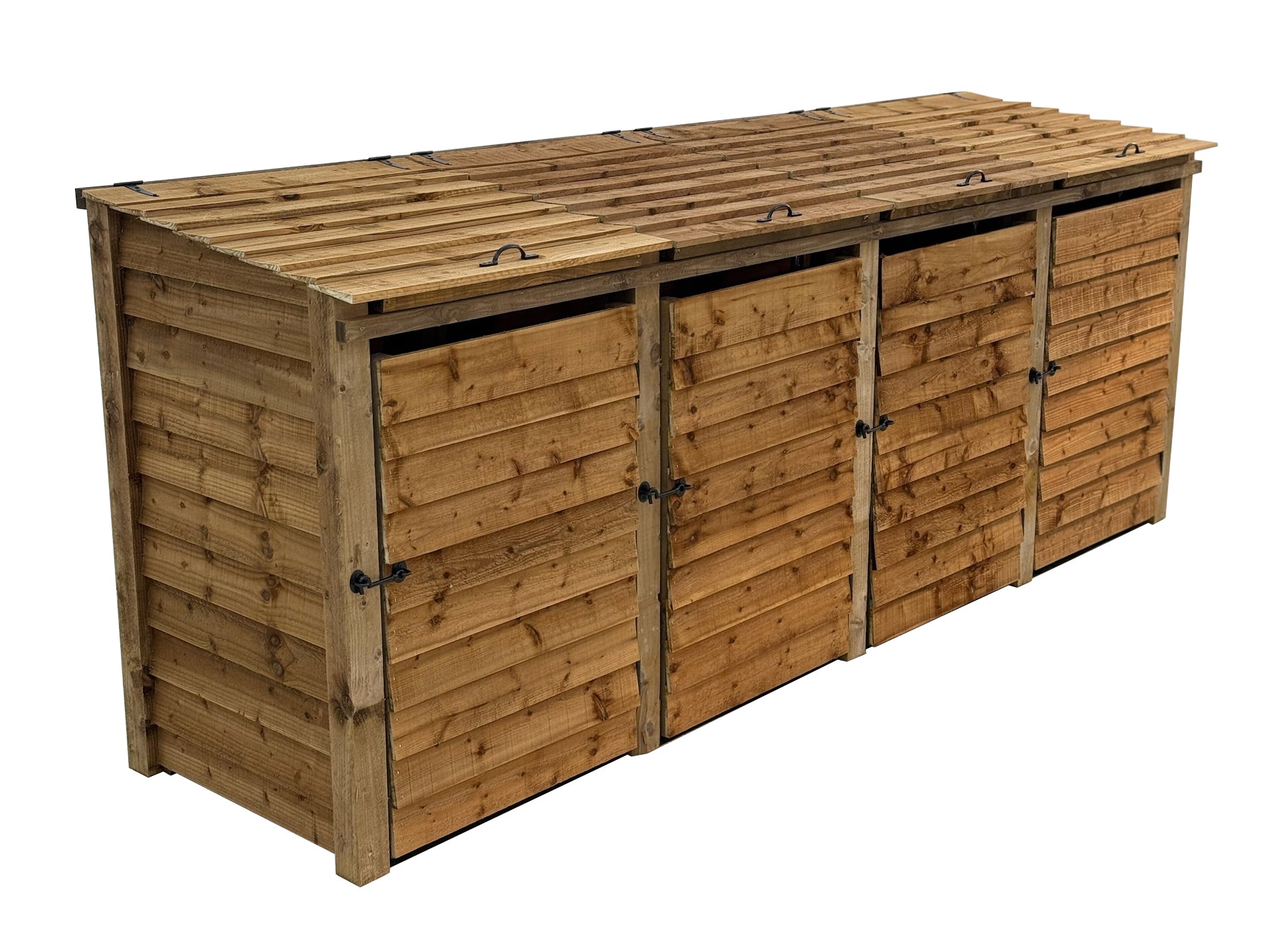 Wooden Wheelie Bin Store, Brown Finish
