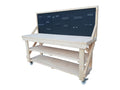 Wooden Kiln-dry Workbench With Peg Board with Double Shelf