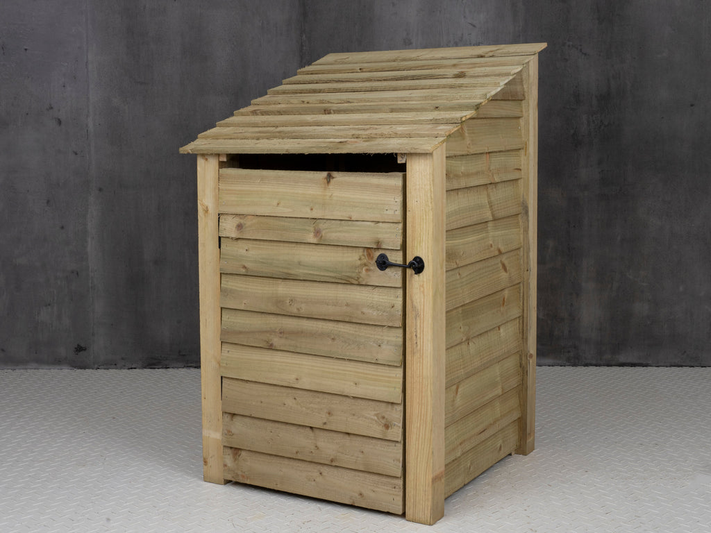 Wooden Log Store with Door and Shelf W-79cm, H-126cm or 180cm, D-88cm