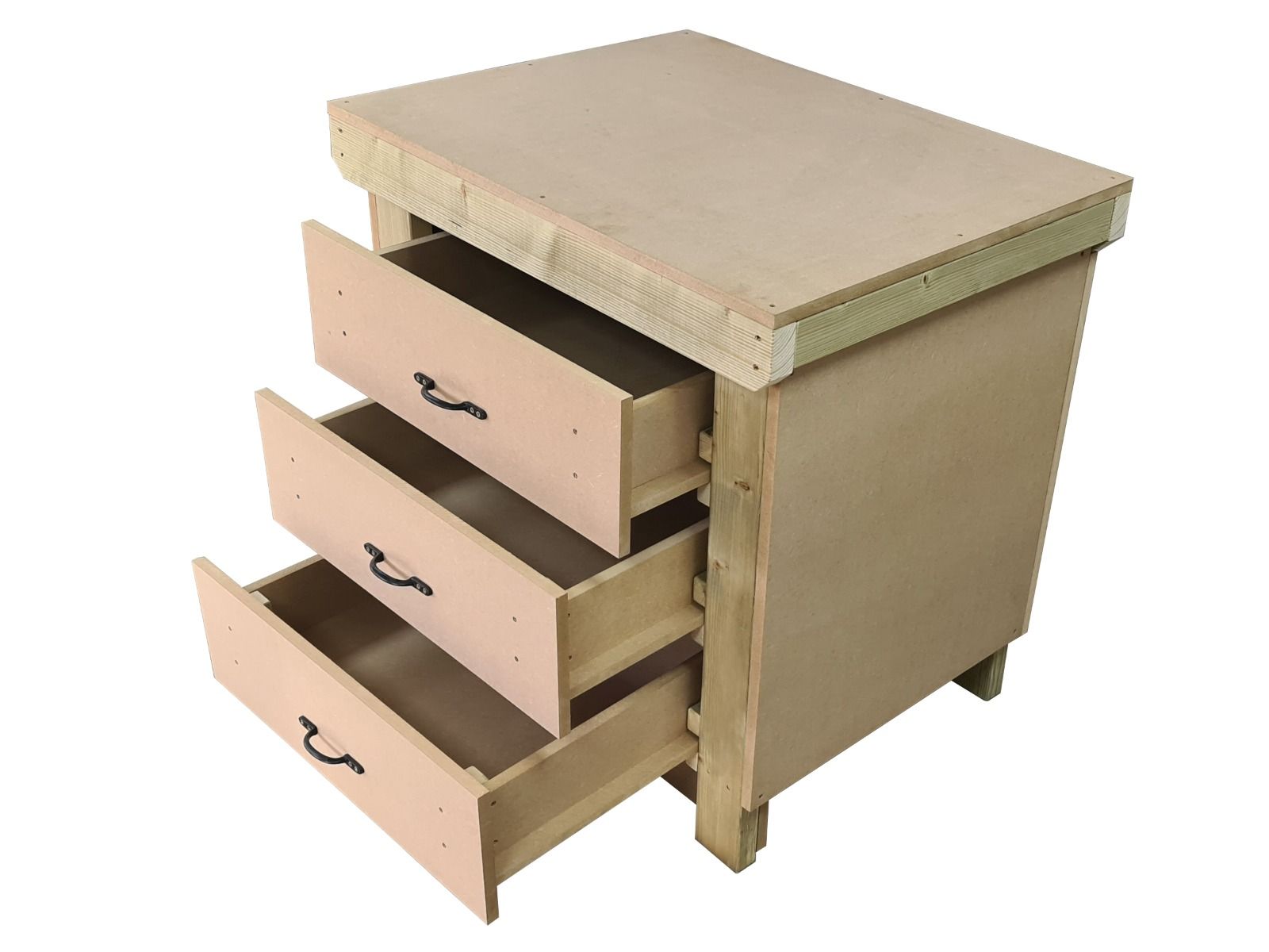 Wooden Mdf Top Workbench, Tool Cabinet (V.2) With Drawers