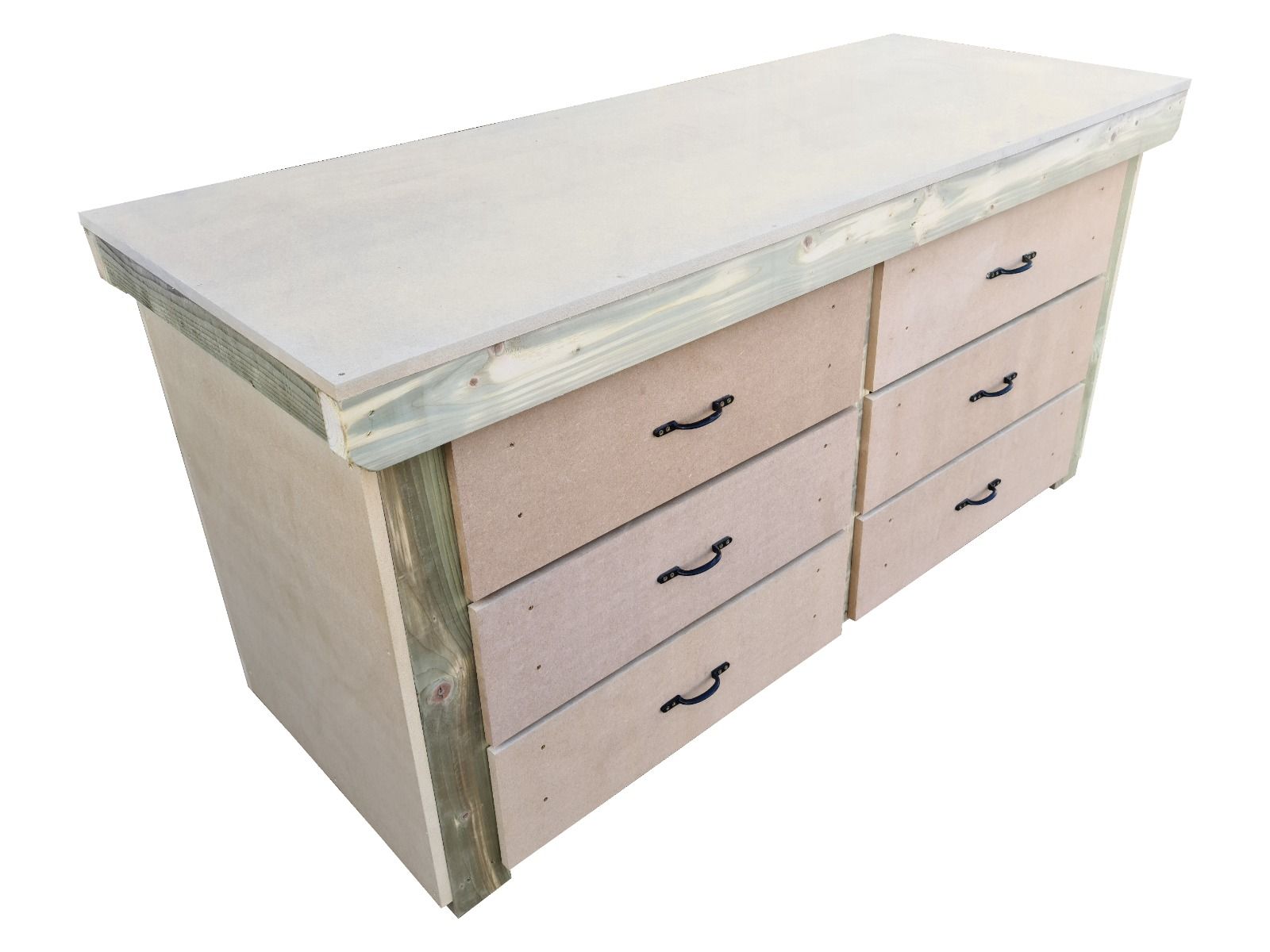 Wooden Mdf Top Workbench, Tool Cabinet (V.2) With Drawers