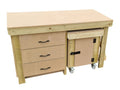Wooden MDF top workbench with drawers and functional lockable cupboard (V.6)